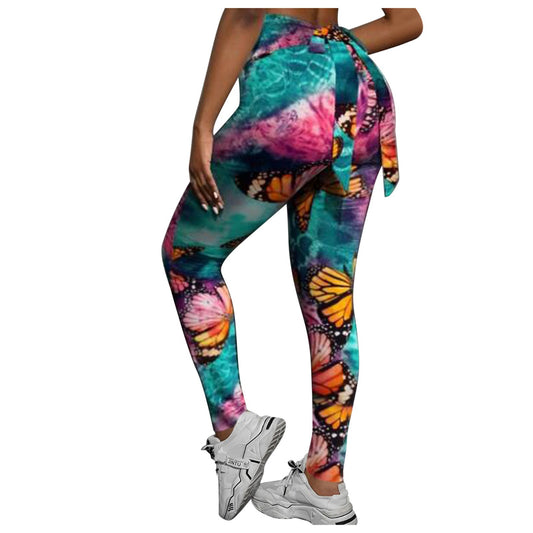 Women 3D Printed Bandage Yoga Pants Sports Female High Waist Elastic Stretch Fitness Running Leggings