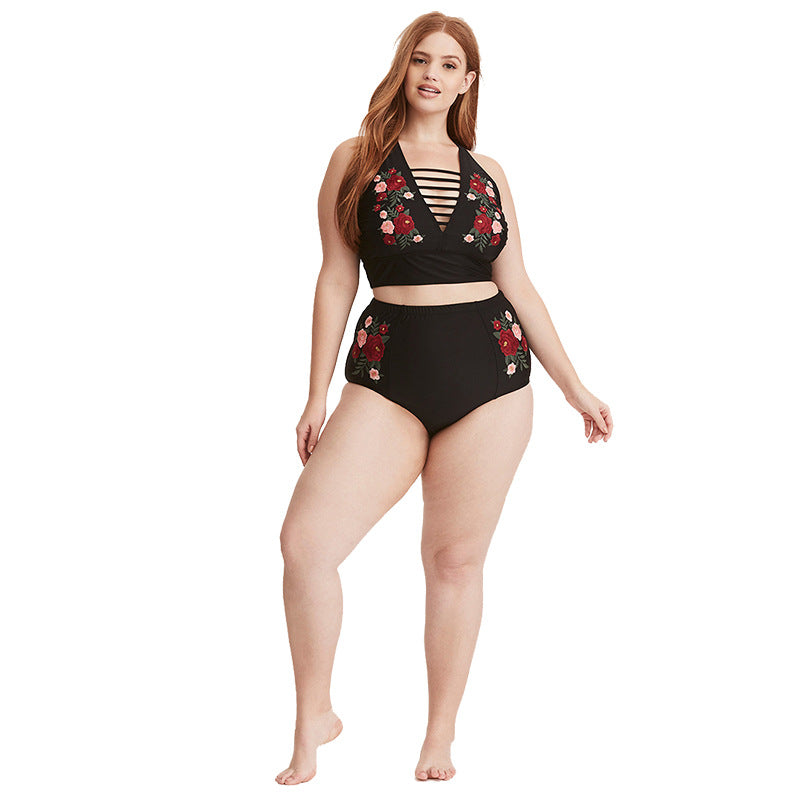 European and American plus fertilizer plus high waist swimsuit  fat lady plus size bikini