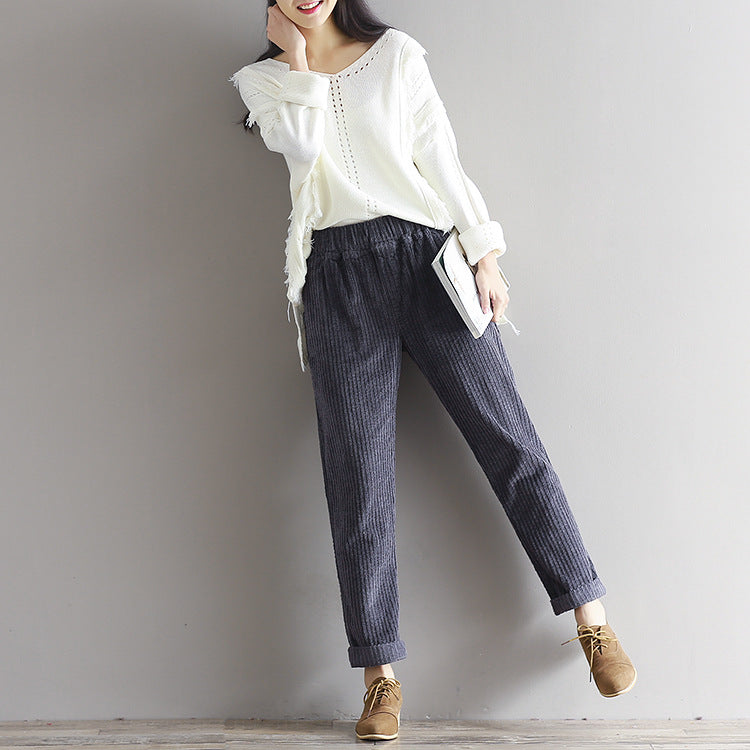 Thin corduroy pants autumn and winter loose casual trousers