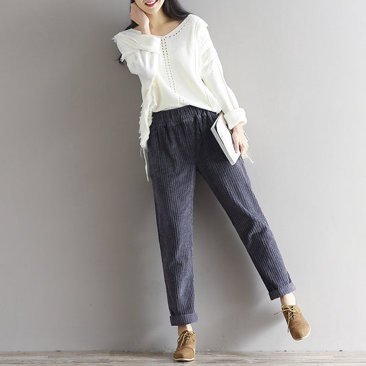 Thin corduroy pants autumn and winter loose casual trousers
