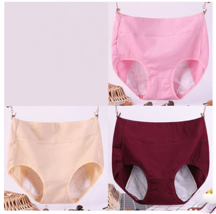 Large size physiological underwear female menstrual period leak-proof cotton high waist section fat mm plus fertilizer to increase aunt''s fake health pants