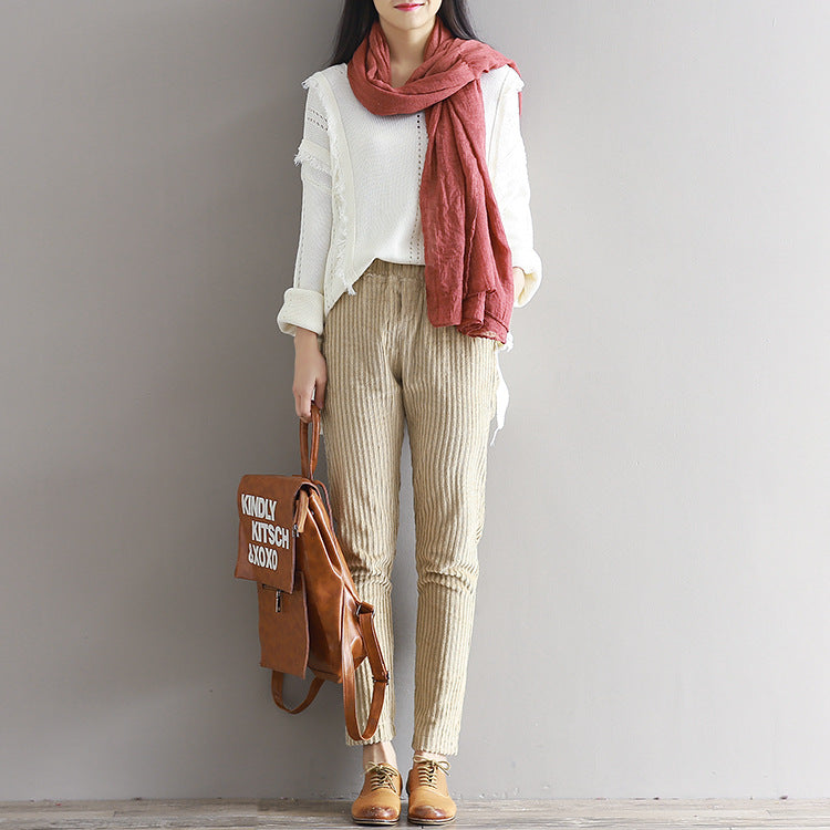 Thin corduroy pants autumn and winter loose casual trousers