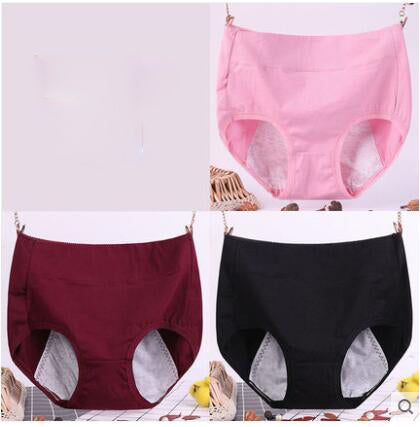 Large size physiological underwear female menstrual period leak-proof cotton high waist section fat mm plus fertilizer to increase aunt''s fake health pants