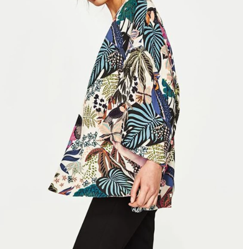 Printed chiffon sunscreen cardigan and kimono