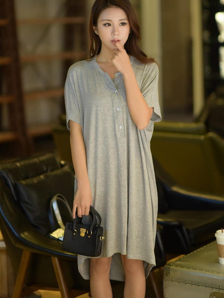 Large size women T-shirt skirt dress modal summer Nightgown Maternity Skirt long loose clothing Home Furnishing