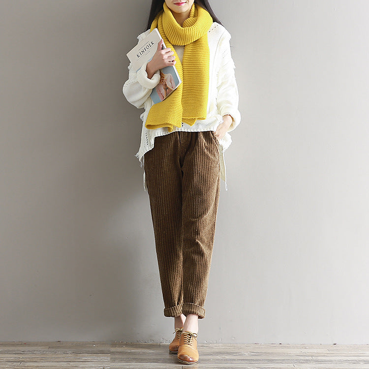 Thin corduroy pants autumn and winter loose casual trousers