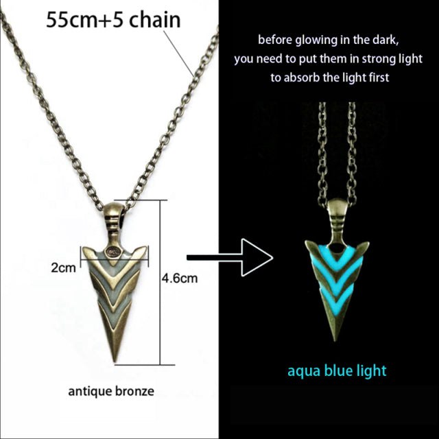 Luminous Glowing Pendant Necklace Glow In The Dark for Women Men Halloween Gift