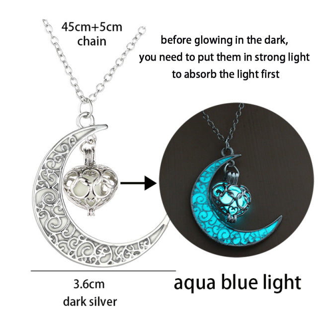 Luminous Glowing Pendant Necklace Glow In The Dark for Women Men Halloween Gift