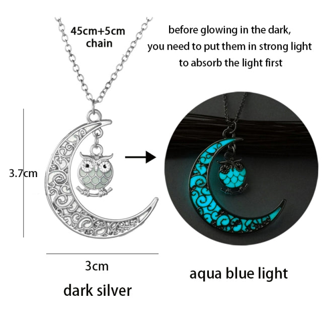 Luminous Glowing Pendant Necklace Glow In The Dark for Women Men Halloween Gift