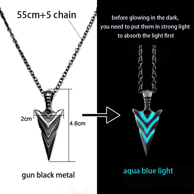 Luminous Glowing Pendant Necklace Glow In The Dark for Women Men Halloween Gift