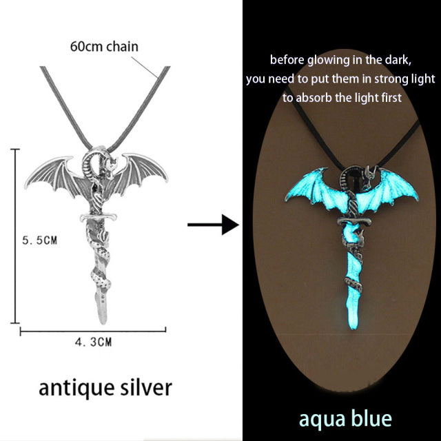 Luminous Glowing Pendant Necklace Glow In The Dark for Women Men Halloween Gift