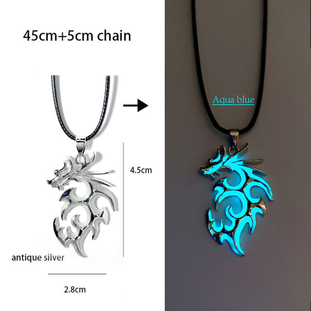 Luminous Glowing Pendant Necklace Glow In The Dark for Women Men Halloween Gift