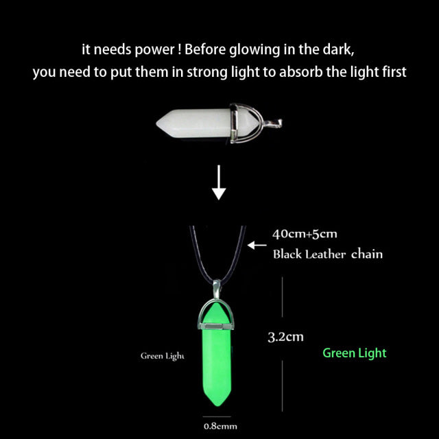 Luminous Glowing Pendant Necklace Glow In The Dark for Women Men Halloween Gift