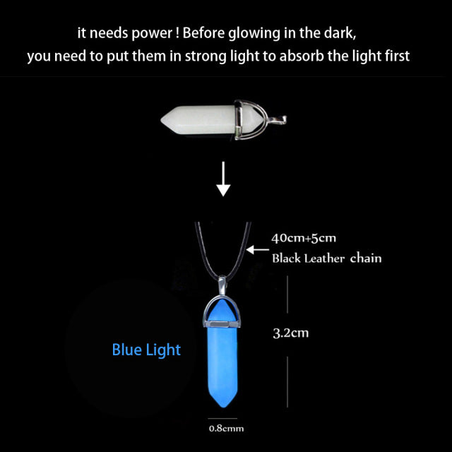 Luminous Glowing Pendant Necklace Glow In The Dark for Women Men Halloween Gift