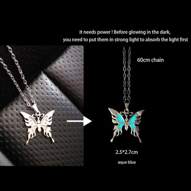 Luminous Glowing Pendant Necklace Glow In The Dark for Women Men Halloween Gift