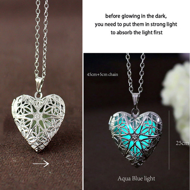 Luminous Glowing Pendant Necklace Glow In The Dark for Women Men Halloween Gift